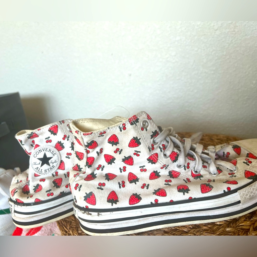 RARE Strawberry cherry hightop coverse